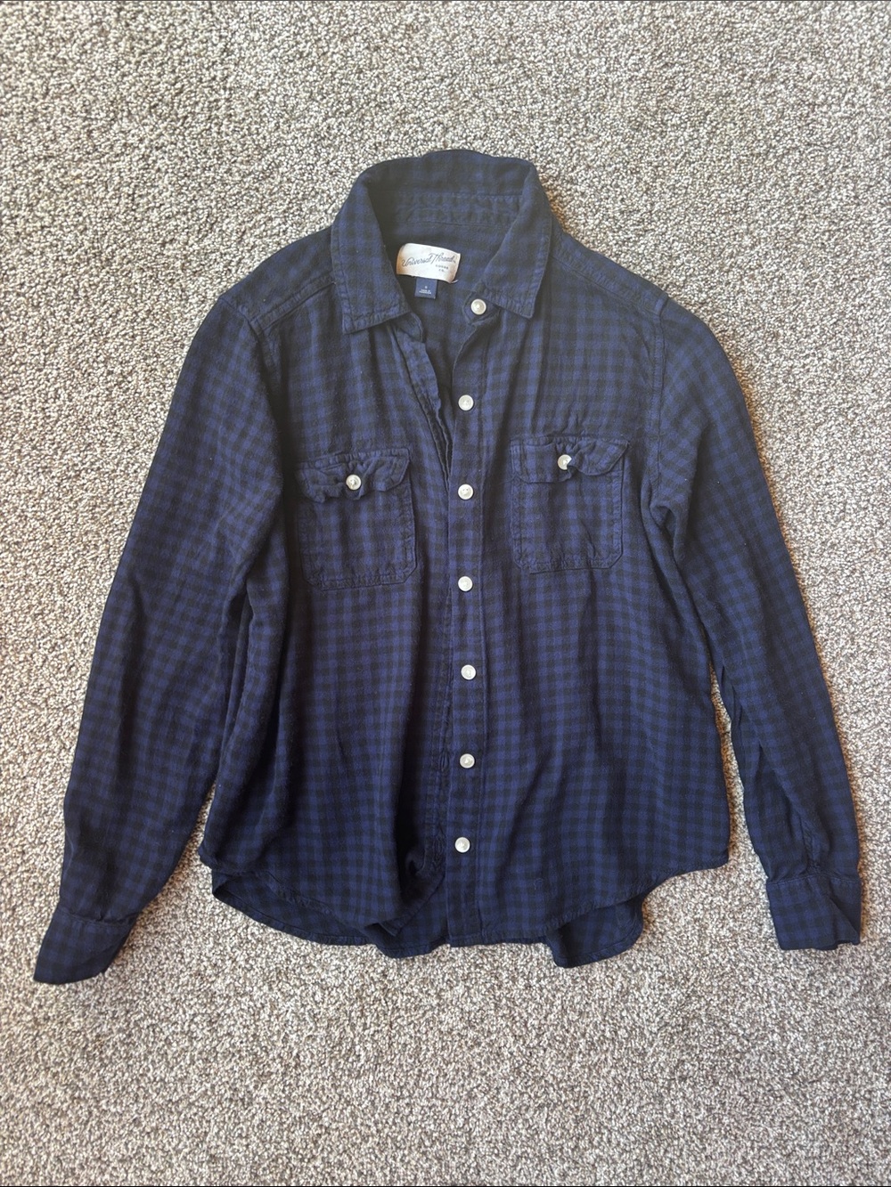 Universal Thread Dark Navy Plaid Button-Down Shirt